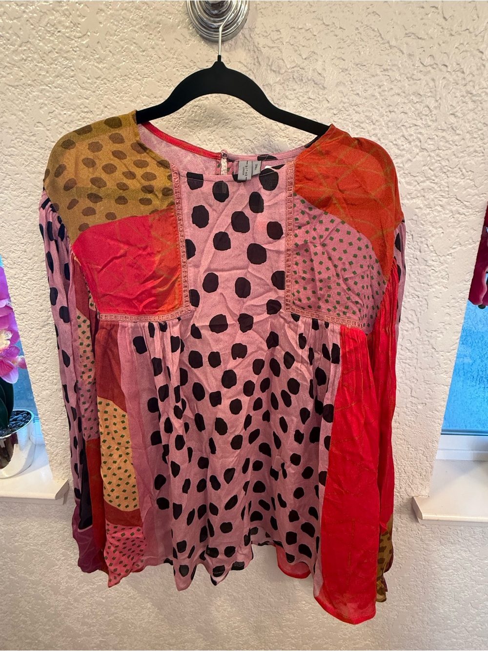 Anthropologie BL^NK London Peasant Blouse Patchwork Boho Chic-Cottagecore Small
